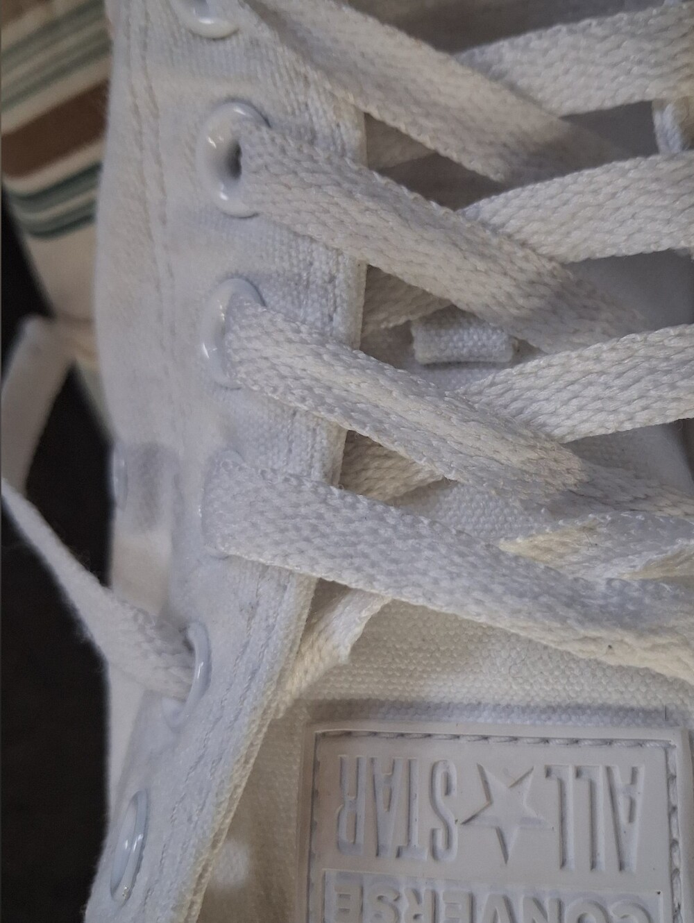 Converse White Canvas Lace-Up Sneakers